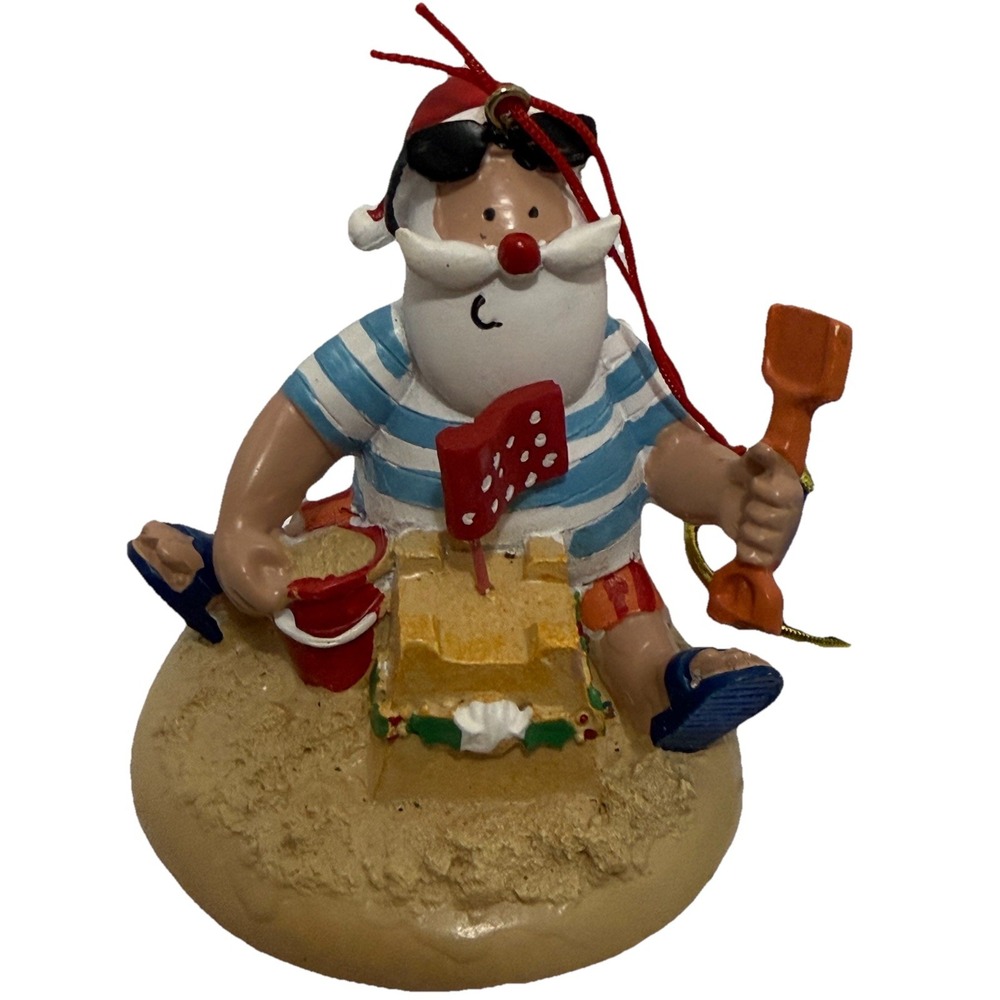Cape Shore Santa  Claus‎ Making Sand Castles  2 1/2" Christmas Ornament